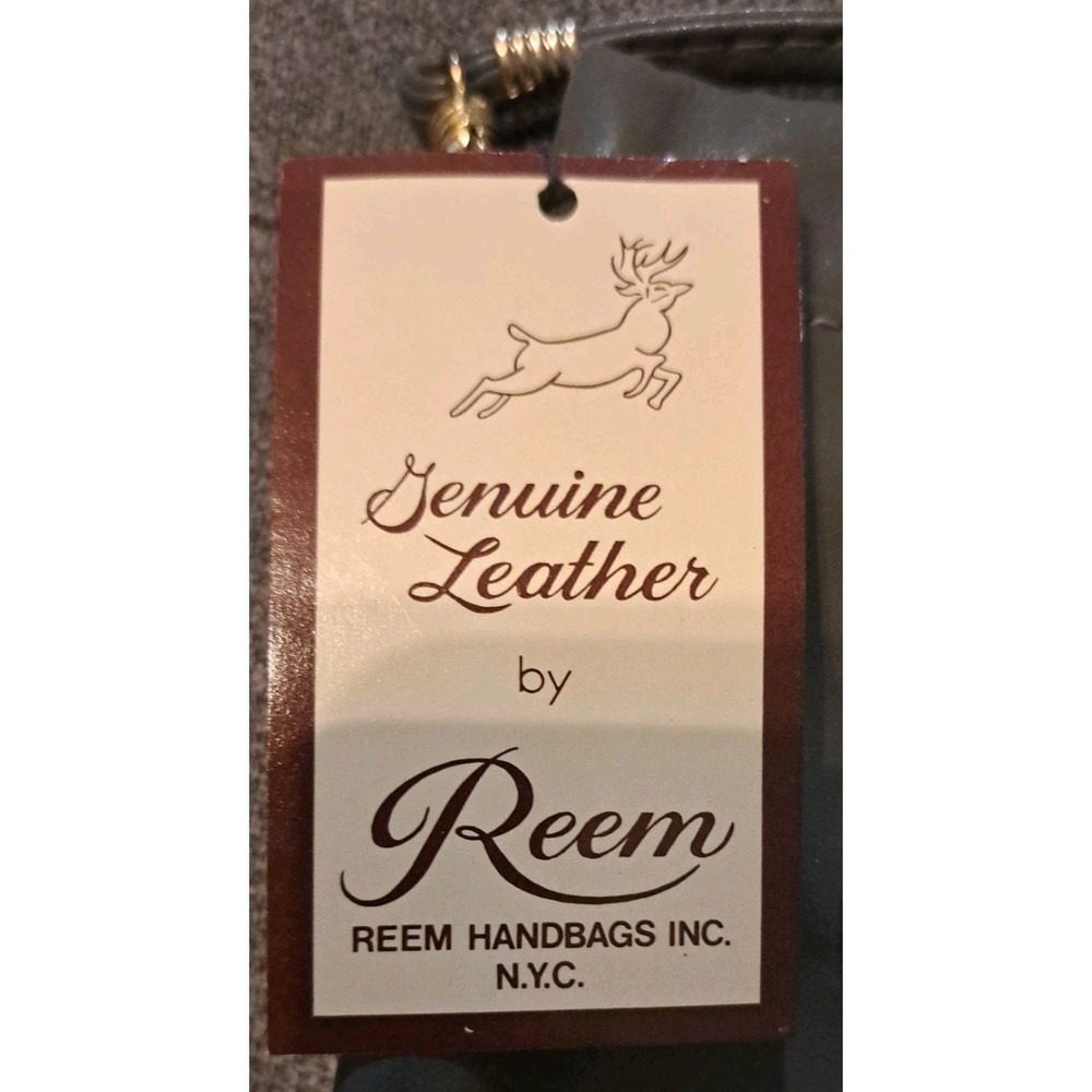 Vintage Reem Gray Genuine Leather Handbag Buttery Soft New With Tags Unused - Picture 4 of 7